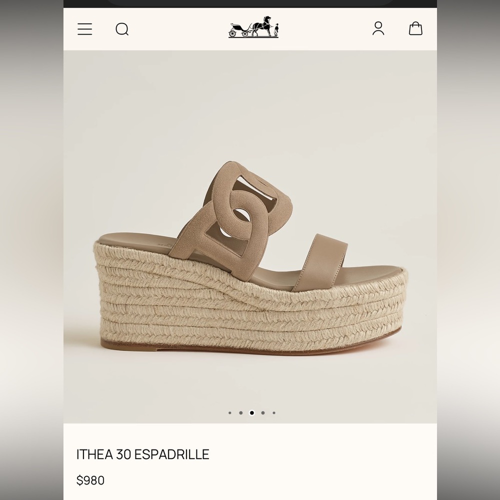 Hermes Ithea Espadrille in etoupe